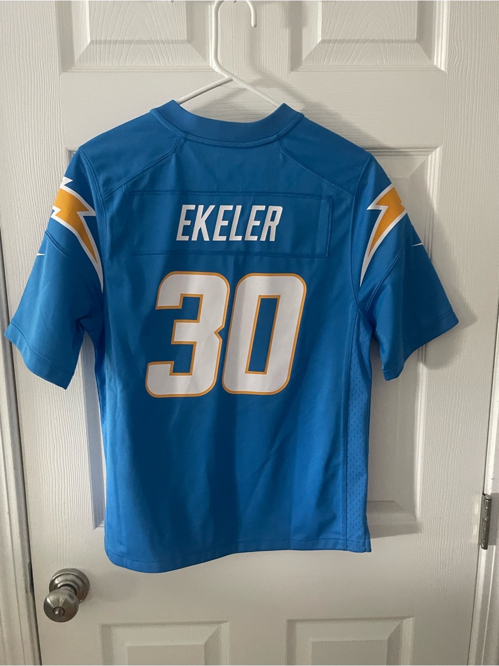 NFL Light Blue Football Jersey with Gold and White Accents